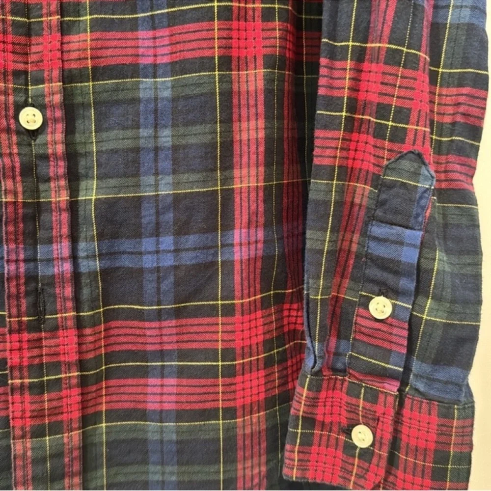 RALPH LAUREN Boy’s size 7 Red blue and green holiday plaid  button down